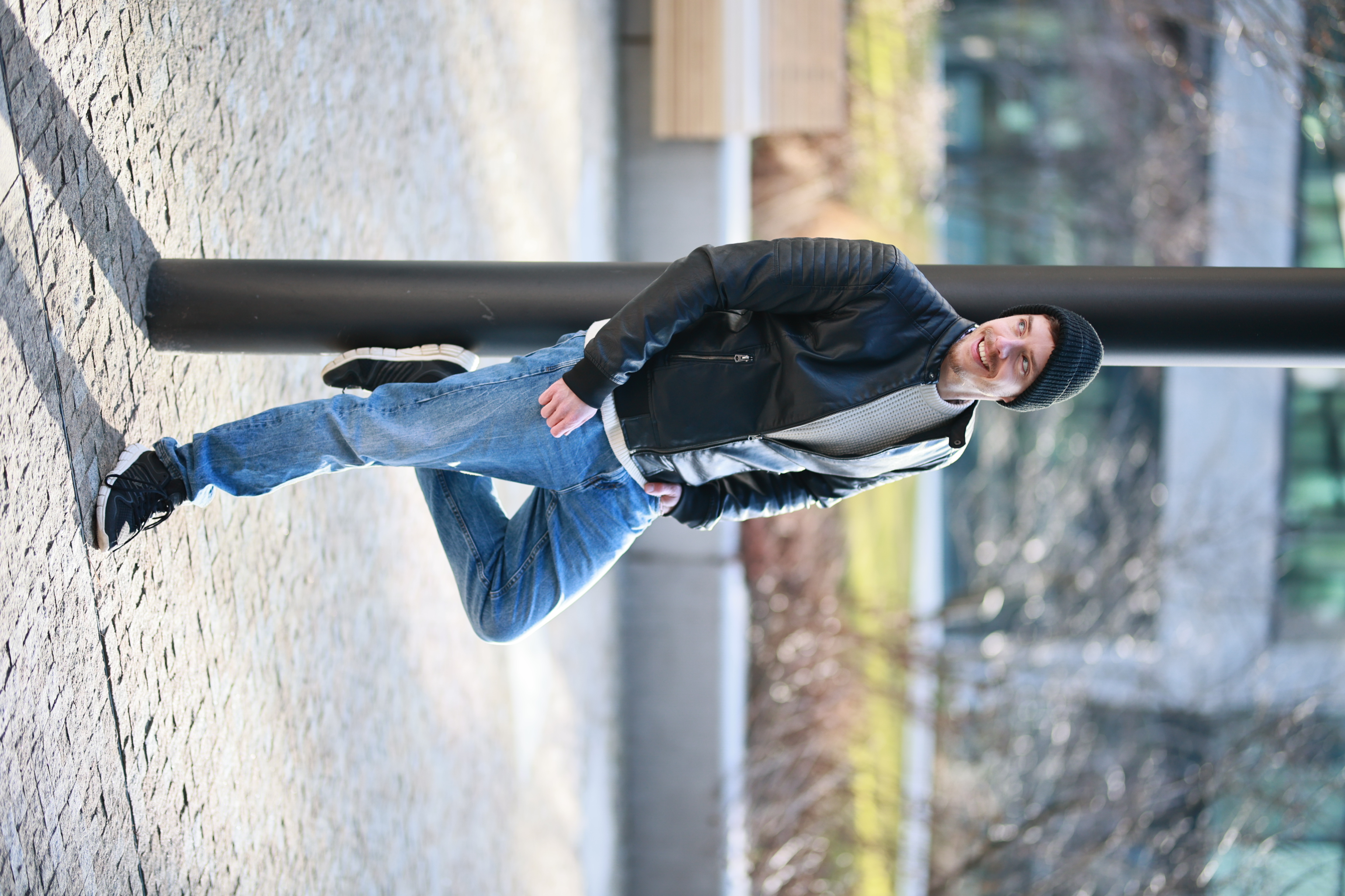 jan blaska standing by the column